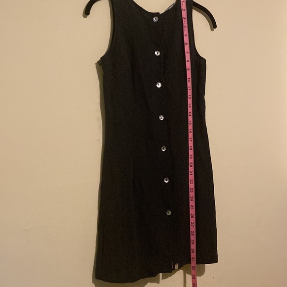 Black Linen Shift Dress with Button Down Back, French Connection size 4 - Picture 7 of 8